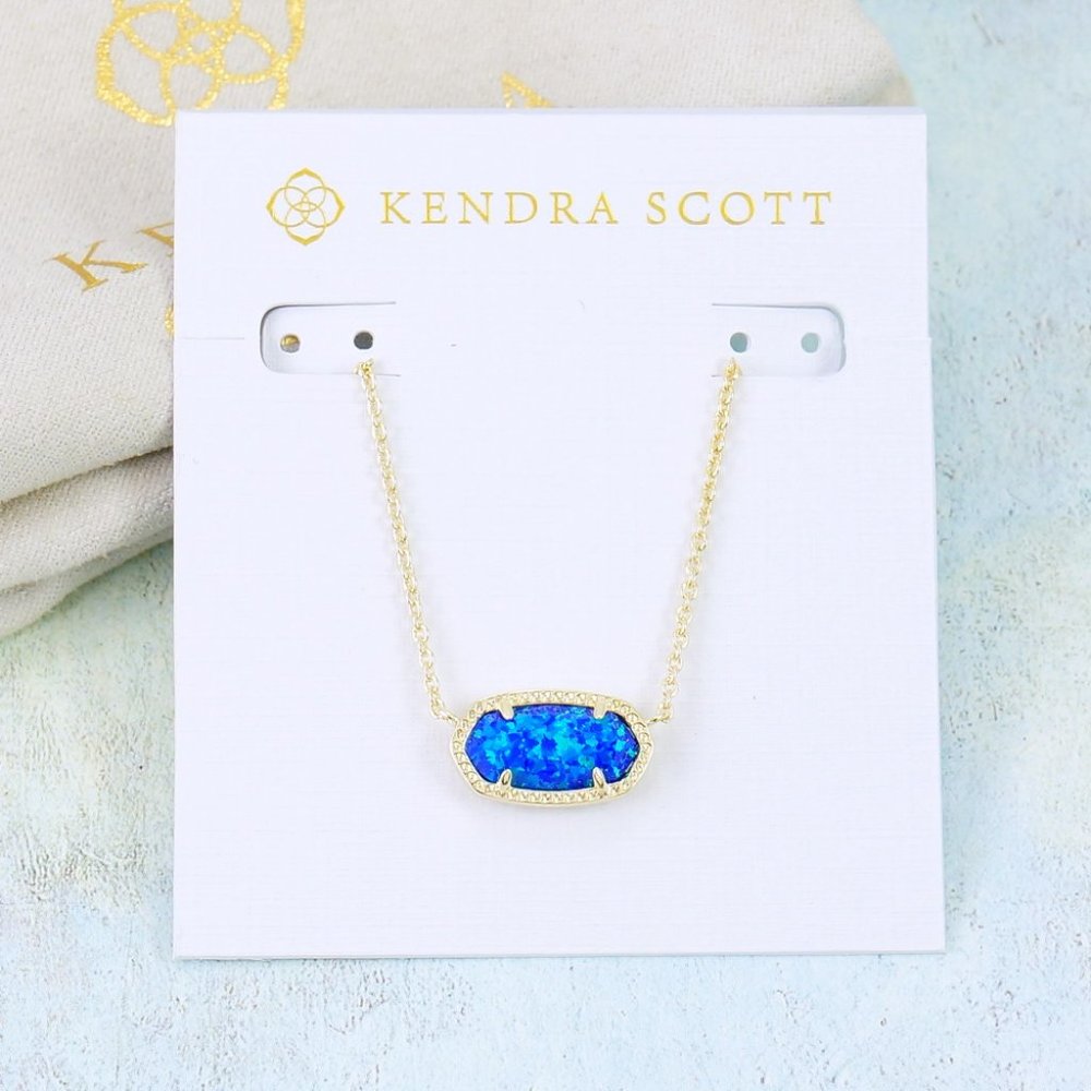Kendra Scott Elisa Royal Blue Kyocera opal necklace Gold Plated